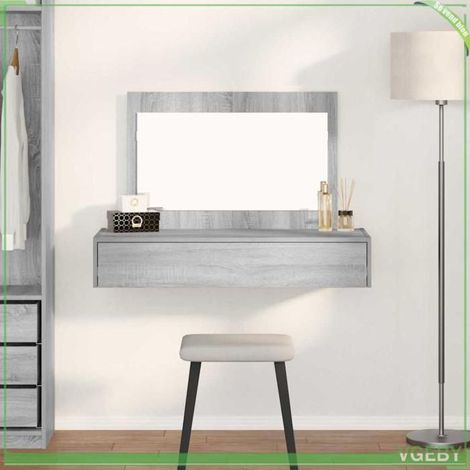 Table de maquillage - ABI - Gris - Bois d'ingénierie - 100 x 40 x 70 cm (1/5)