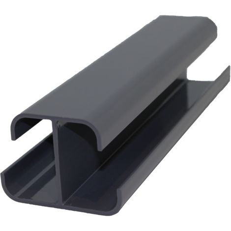 Poteau clôture aluminium multifonctions - Coloris - Gris anthracite RAL 7015, Epaisseur - 6,82 cm, Largeur - 5 cm, Longueur - 232 cm