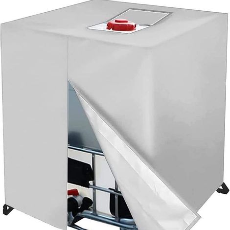 Bâche de protection solaire pour cuve IBC 1000 L – 116 × 100 × 120 cm, anti-UV et anti-poussière, couleur argentée (1/5)
