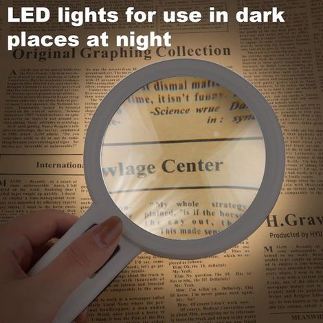 Lupa con aumento de 30x, equipada con 3 luces LED, práctica e ideal para leer, hacer joyas, observar y realizar manualidades. (1/5)