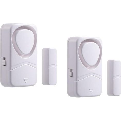 Blanc, Lot De 2 Alarmes De Fenêtre De Porte, Capteur D'entrée Magnétique Alerte Antivol Carillon Antivol 110 DB pour La Maison Garage Enfants Sécurité Bricolage Protection (1/5)