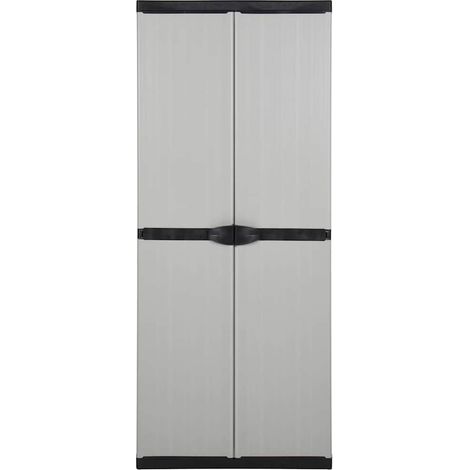 Armoire de rangement de jardin 3 étagères Gris/noir 68x40x168cm (1/5)
