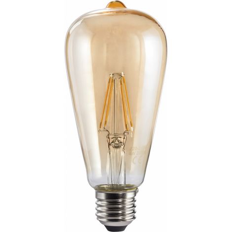 AMPOULE FILAM. LED, E27, 410LM REMP. 36W, AMP. VINTAGE, AMBRE, BLC CHD XAVAX (1/5)