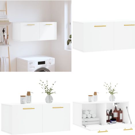 Mobile a Parete Bianco 80x36,5x35 cm in Legno Multistrato - Mobile a parete - Armadio a parete