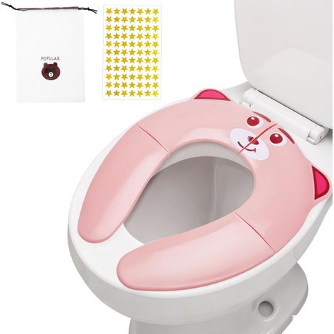 Folding Toilet Seat - Portable Non-Slip Toilet Seat with Storage Bag and Star Stickers - Toilet Seat for Girls Boys 2-8 Years Old (1/5)