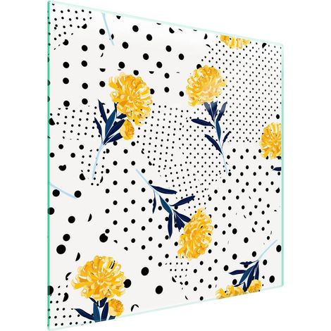 Protezione in vetro per piano cottura 50x52 cm con motivo floreale (1/5)