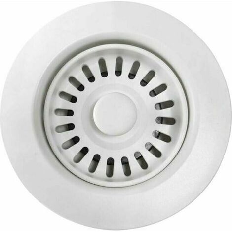 Bonde d'Évier de Cuisine en Polymère Blanc avec Filtre à Panier Amovible, Pour Ouvertures de Vidange de 4.5 cm. (1/5)