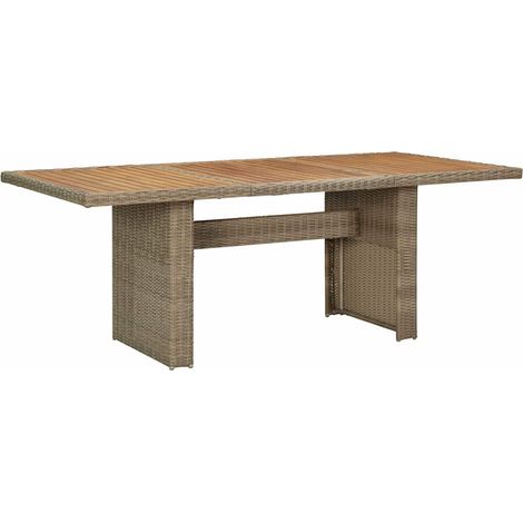 vidaXL Mesa de comedor de jardín ratán sintético marrón 200x100x74 cm (1/5)