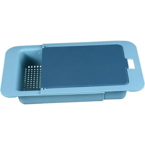 Kitchen Sink Drain Basket with Cutting Board Quick Drainer