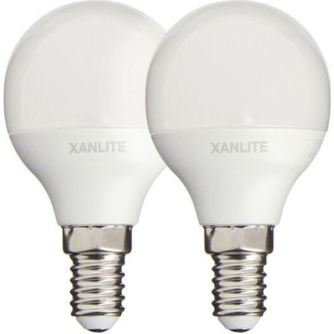 Lot de 2 ampoules LED P45 à culot E14 – Éclairage classique, économie d’énergie, 2700 K (blanc chaud), 400 lm, angle de diffusion 360°, compatible avec variateurs (dimmable), sans mercure, classe éner (1/5)