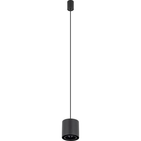 Hängeleuchte Schwarz Metall GU10 rund D: 13 cm H: max. 130 cm Pendelleuchte