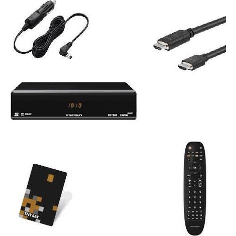 THOMSON THS 804 Décodeur TNT HD satellite TNTSAT+HDMI+ carte tntsat + allume cigare HD ME