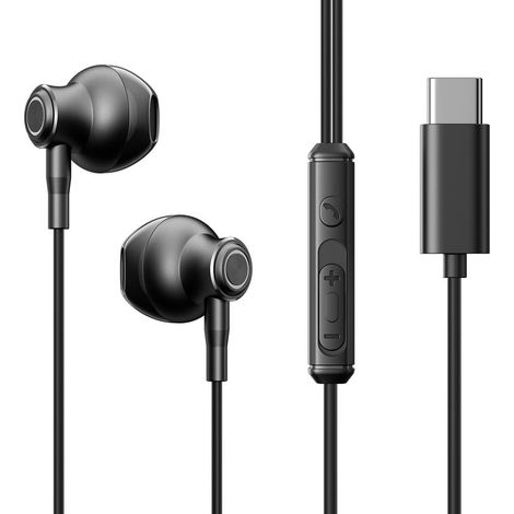 Cuffie cablate Joyroom USBC semiinear Nere