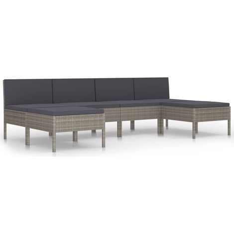 Maison Exclusive - 6-tlg. Garten-Lounge-Set mit Auflagen Poly Rat