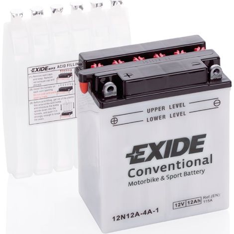 Batería Tudor YB12A-A para moto Exide 12N12A-4A-1