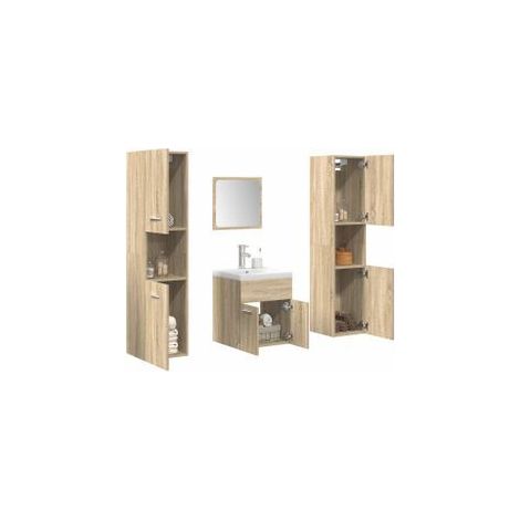 Ensemble de meubles de salle de bain 5 pcs chêne sonoma (1/5)