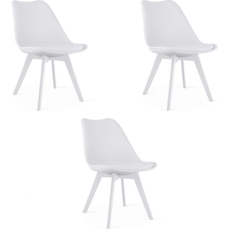 Sedia Mark - bianca / gambe bianche x 3 (1/5)