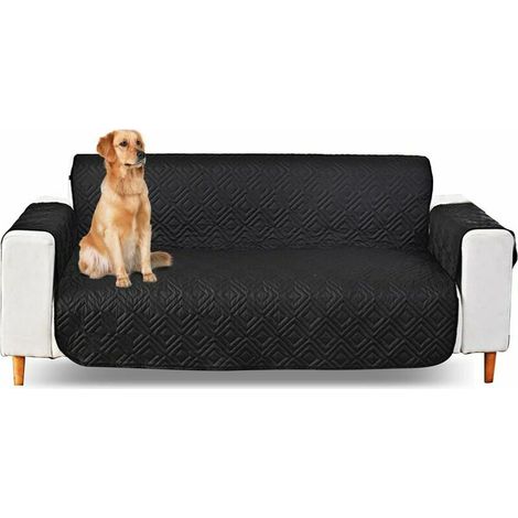 Filiyano-Housse de fauteuil antidérapante pour canapé 1 place, housse de fauteuil rembourrée Relax Black (1/3)