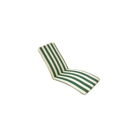 CUSCINO CAPRI A RIGHE VERDI PER POLTRONA PIEGHEVOLE cm.49x157h. spessore cm.3