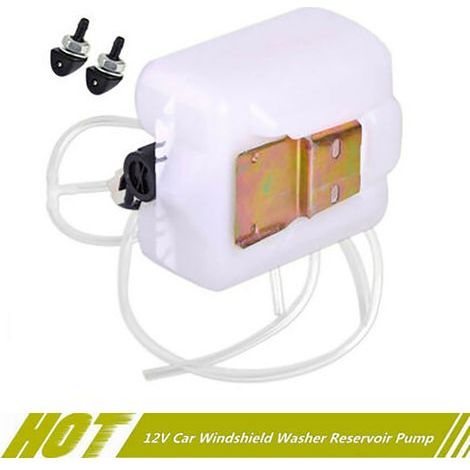Réservoir de liquide lave-glace 2 broches avec pompe 12V et tuyau pour pare-brise auto (1/4)