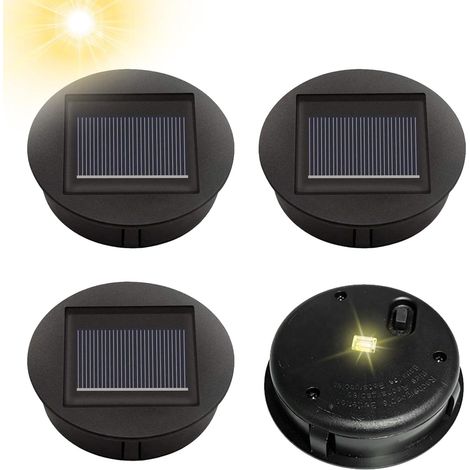 4 lampes solaires de rechange, 8 cm, pour remplacer les couvercles et lumières de votre lanterne solaire.