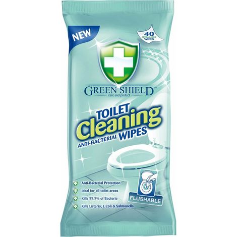 Green Shield Toilettenreinigungstücher, antibakteriell, 40 Stück