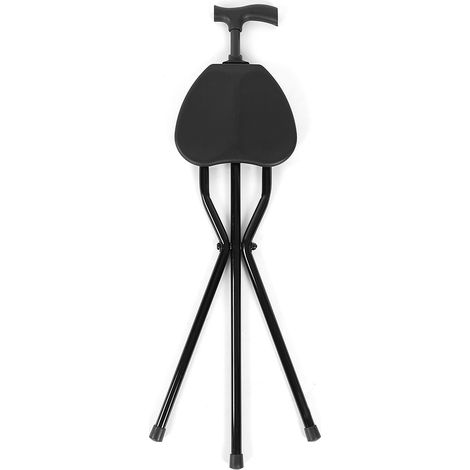Tabouret pliant en canne en alliage d'aluminium, canne multifonctionnelle, canne trépied (1/5)