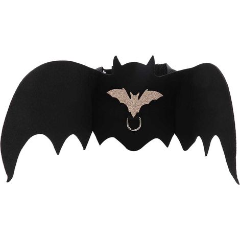 Costume pour chien et chat, ailes de chauve-souris, harnais de marche, gilet, sangle de poitrine avec laisse (S)