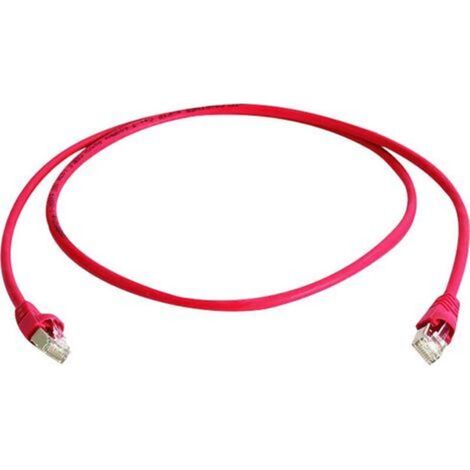 RJ45 (croisé) réseau informatique Câble de raccordement CAT 6a S/FTP 0.50 m rouge ignifuge, sans halogène Y623341 (1/4)