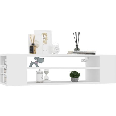 Meuble TV suspendu Blanc 100x30x26,5 cm (1/5)