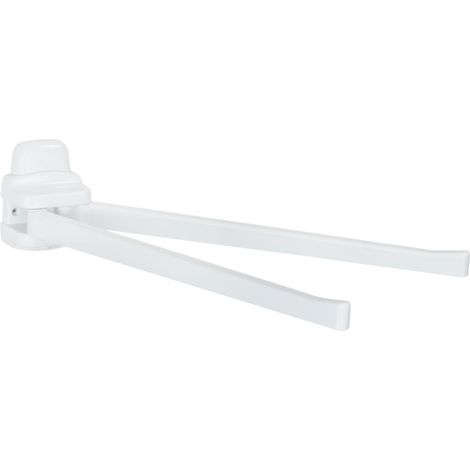 Porte-serviette mural 2 barres 17938100 – Plastique ABS blanc – Dimensions 8x43x11 cm – Montage facile avec vis et chevilles