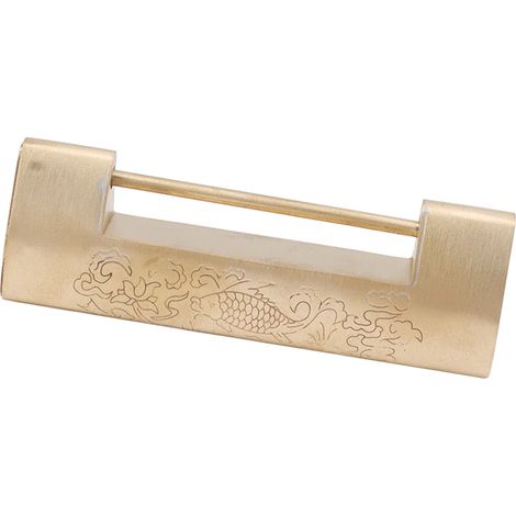 Cadenas de style ancien, entraxe de 5,9 cm, cadenas porte-bonheur en forme de poisson, cadenas chinois, petits cadenas en laiton, cadenas ancien, couleur laiton (1/5)