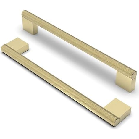 10 pièces Boutons d'armoire moletés Poignées Laiton brossé Espacement des Trous de 192 mm Poignées de Meubles Poignées de Placard Poignées de Cuisine Poignées de Tiroir de Meubles (1/4)