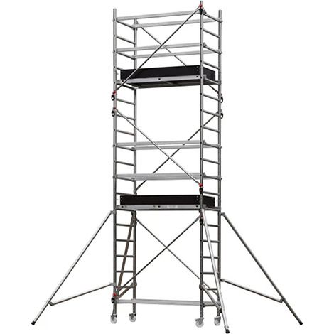 Echafaudage roulant alu - embase simple - hauteur de travail max 5.90m - 603714