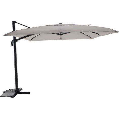 Parasol déportée carré inclinable 5 positions Ecru chiné - 3 x 3 m - Jardideco