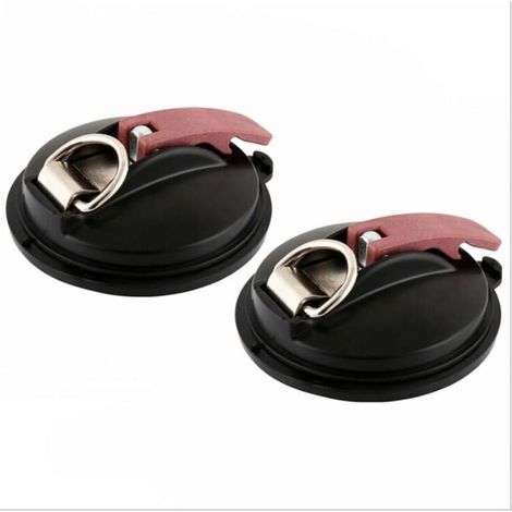 Set of 2 Car Suction Cups - Multifunctional - Max. 22KG - For Awnings, Tarpaulins and Vehicle Covers - Red (1/5)