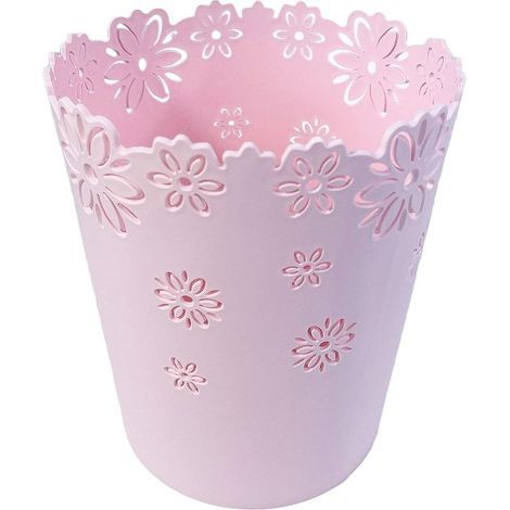 [Días Franceses] Papelera de plástico hueca con forma de flor (sin tapa, pequeña, rosa)
