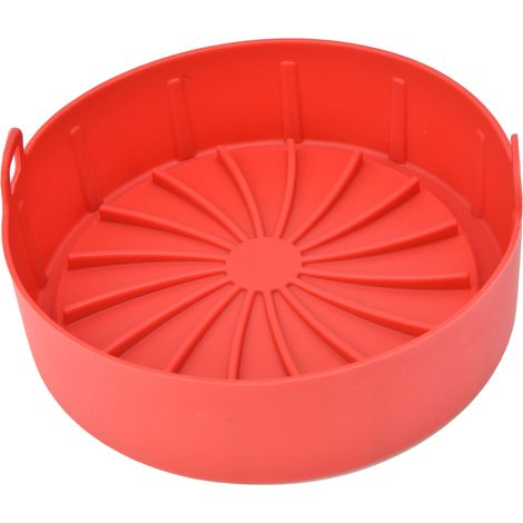 Silikon-Einlage für Frittierkörbe, passend für Fritteusen mit einem Durchmesser von mehr als 7,5 Zoll, rot (1/5)