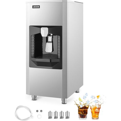Distributeur de Glaçons 9 kg/min, Bac de Stockage de Glace avec Capacité de Stockage de 80 kg, Distribution Automatique avec Broyeur, Pieds Réglables en Hauteur, pour Machine à Glaçons Bureau (1/5)