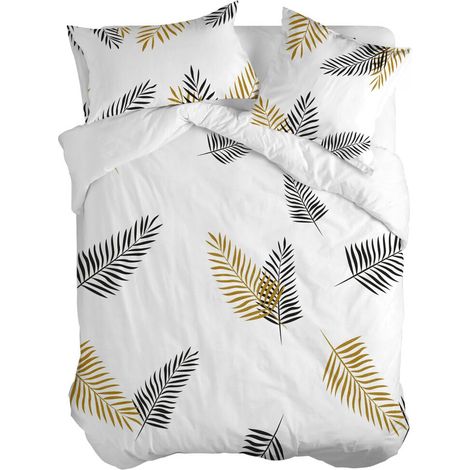 Housse de Couette Blanc Foliage Multicolore 220 x 220 cm