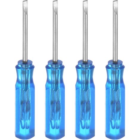 4Pcs Sl1,5 Mini Tournevis Fendu 1,5mm Tête Plate Magnétique 45mm Longueur pour Réparations d'Appareils Électroménagers, Bleu (1/5)
