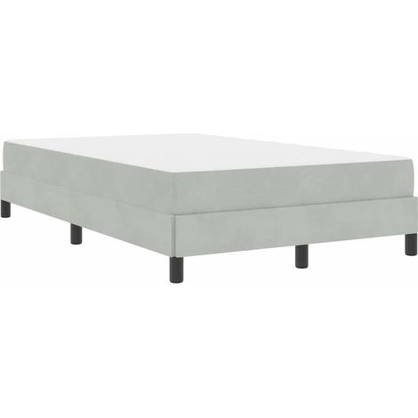 Lit double,Lit adulte,Lit boxspring avec matelas Gris clair 120 x 190 cm Velours (1/5)