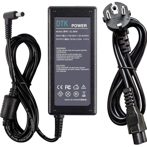 Chargeur 19,5V 3,34A 65W Alimentation pour Ordinateur Portable pour Dell Inspiron Vostro AC Adaptateur Connecteur [4.5  3.0mm] (1/5)