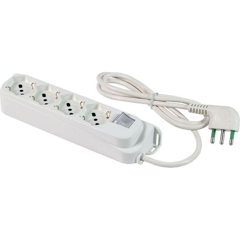 Multipresa con prese bipasso 4 schuko spina a squadra italiana 2P+T 16A cavo 1.5m Fanton 47420 (1/4)