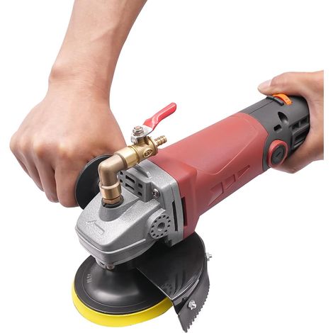 860W Elektrische Nass-Poliermaschine 6 variable Geschwindigkeiten Nass-Stein-Poliermaschine 4'' Nass-Poliermaschine Schleifer Betonstein-Polierwerkzeugsatz mit Wasserschlauch (1/5)