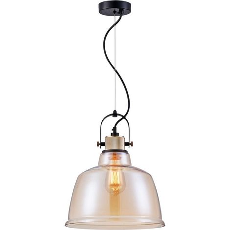 Suspension Maytoni Irving verre ambré noir Ø30 E27 (1/5)