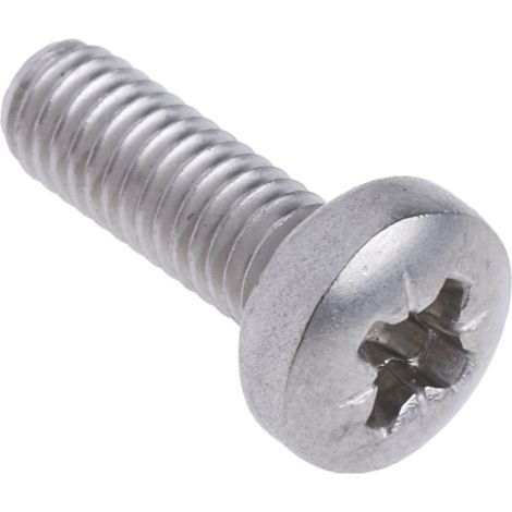 Vis à métaux RS PRO M4 à tête Cylindrique Pozidriv en Acier Inoxydable, 12mm ( Prix pour Sachet de 100 )