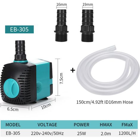 1 pompe à eau submersible, compacte, pour aquarium et circulation d'eau, avec aspiration latérale (1/5)