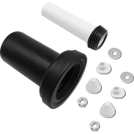 Kit de raccordement pour cuvette suspendue, compatible avec Geberit (152.426.46.1), comprenant un tuyau d'évacuation et un tuyau de remplissage, avec joints. (1/5)