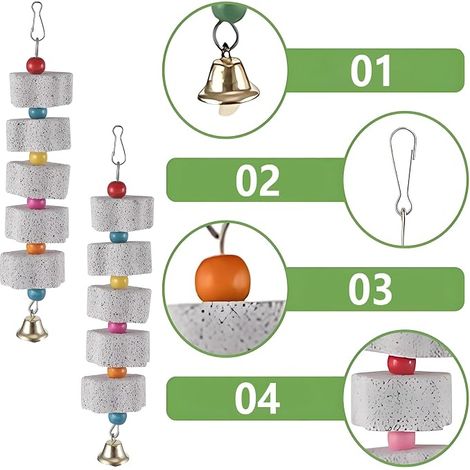 Bird Chew Toys Mineral Stone Molar Toy with Bird's Beak Mineral Stone Molar Toy for Parrots Chinchillas (1/4)